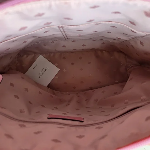 Kate Spade New York Zina Large Tote Pink - Red Stripe Spade Charm - Picture 15 of 16